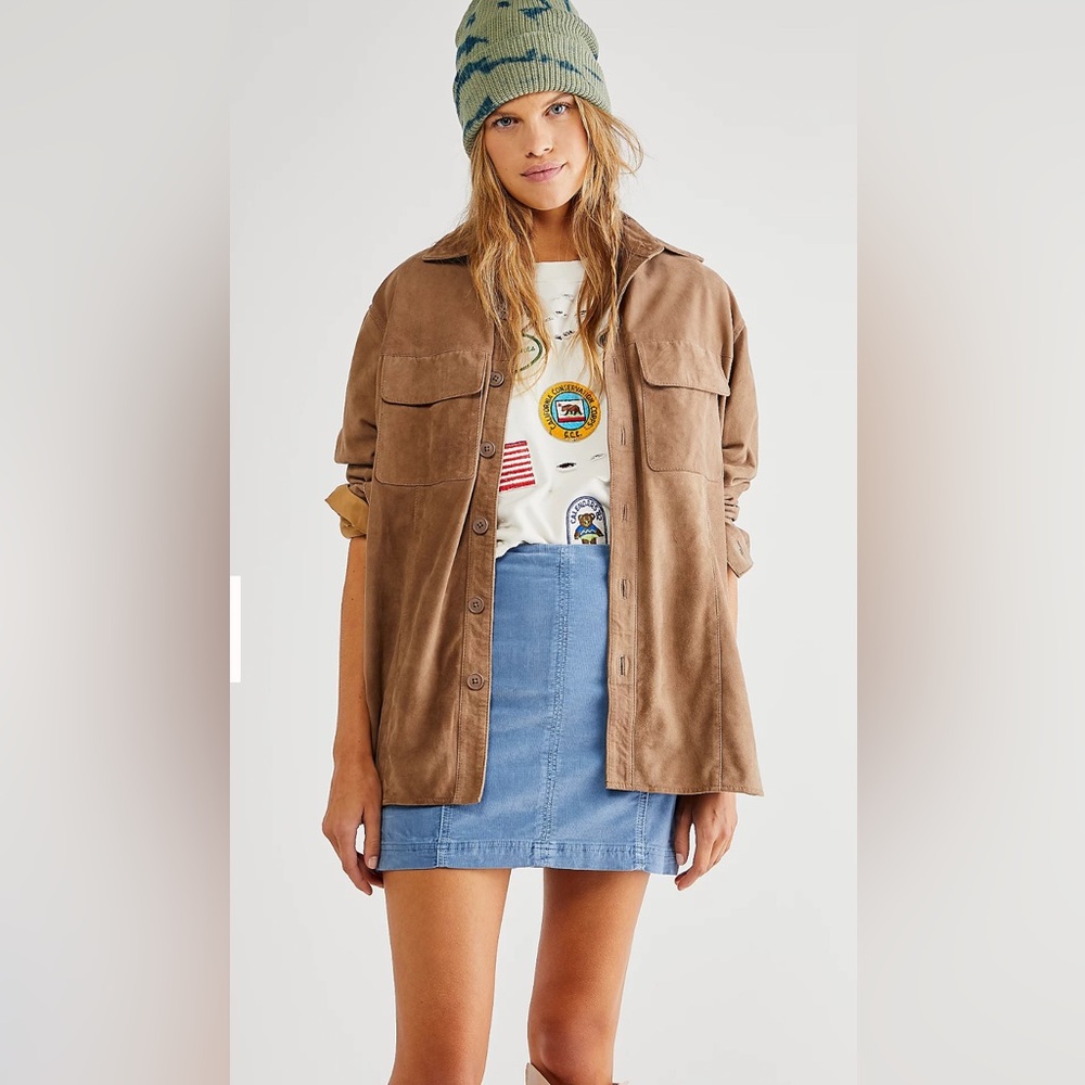 Free People Modern Femme Blue Corduroy Mini Skirt Women Size 6